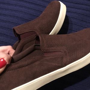 Women’s burgundy slip on shoes